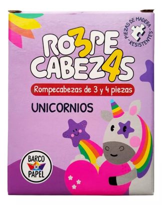 UNICORNIOS MADERA. ROMPECABEZAS